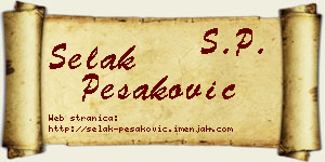 Selak Pešaković vizit kartica